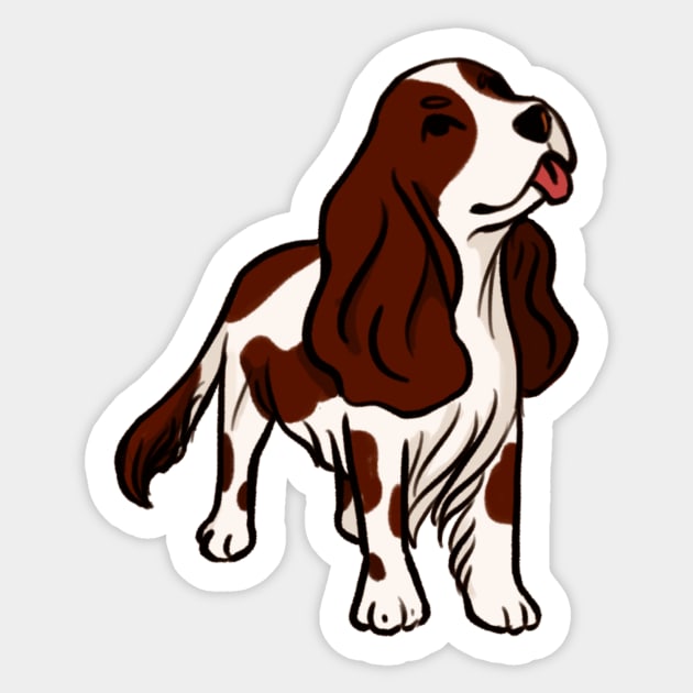 Liver and white Cocker spaniel Sticker by PseudoL